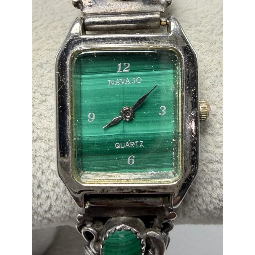Navajo Malachite New Battery Sterling Silver 925 Watch Tips‎ 20MM 6